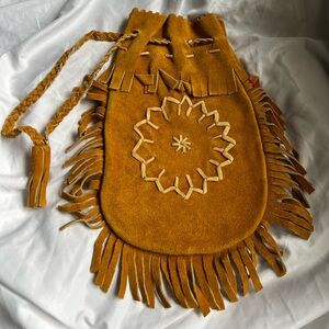Vintage deer skin Native American medicine bag